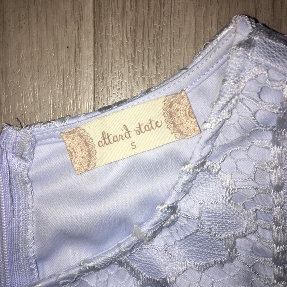 Altar'd State Dusty Blue Lace Fit and Flare Dress - Picture 6 of 6